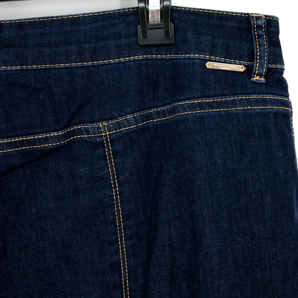 Chicos Jeans 3 Womens XL 16 Wide Leg Cropped Blue Stretch Denim Black Label - Picture 9 of 14